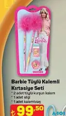 BARBİE TÜYLÜ KALEMLİ KIRTASİYE SETİ